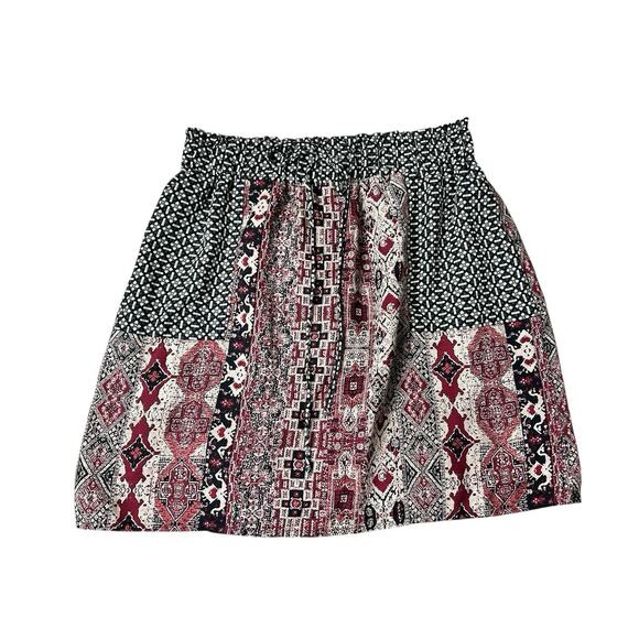 Blue Rain Boho Short Skirt Sz Large Lined Multi-Color Elastic Waist Bohemian - Picture 5 of 6